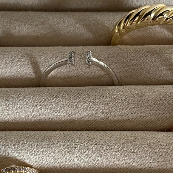 Sterling Silver Dainty Open ring -size 7-8 - Picture 1 of 5